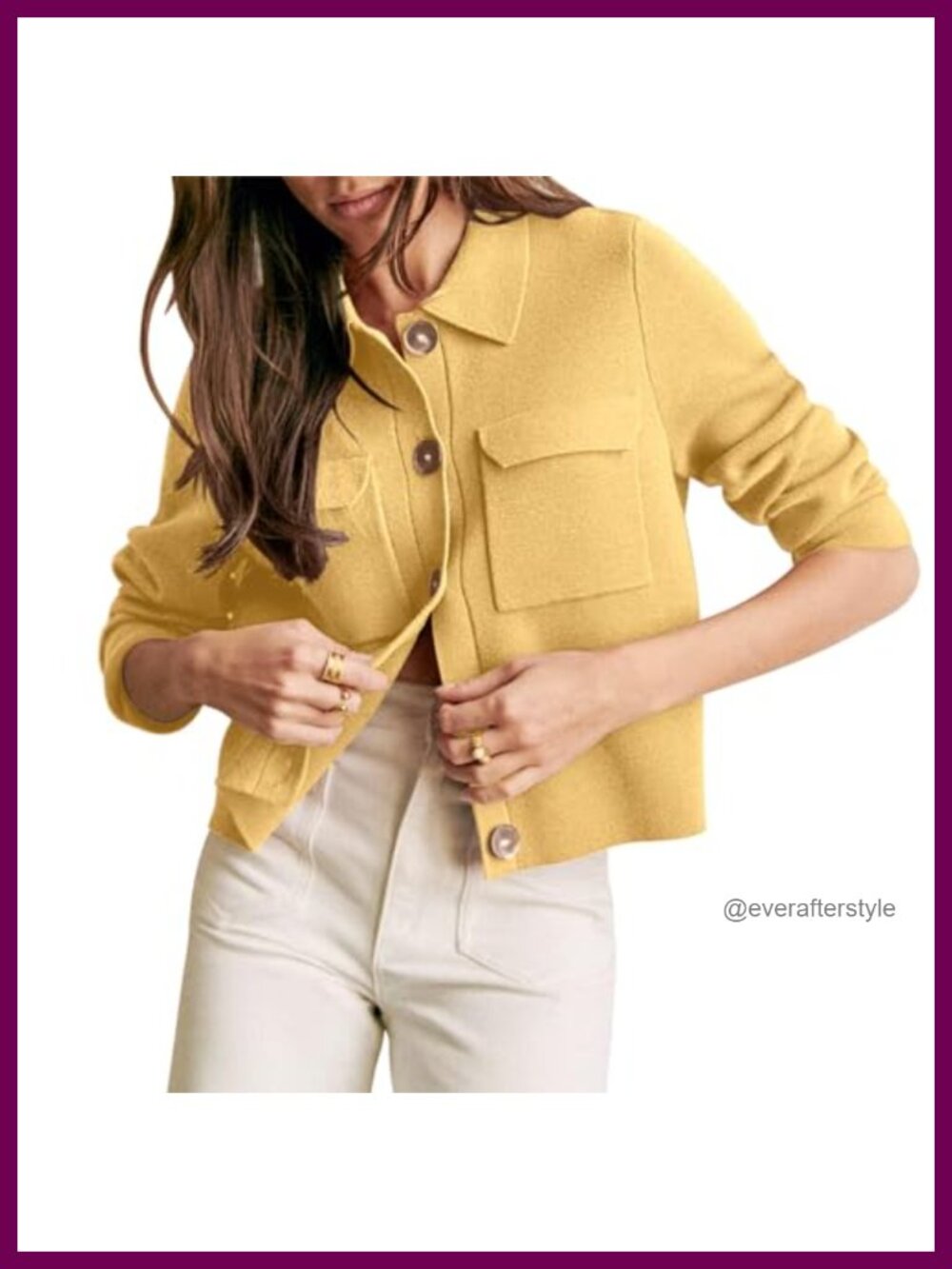 Merino Wool Blend Cropped Shacket Button Down Cardigan Sweater